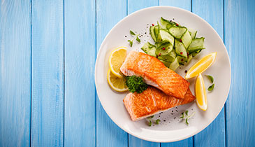 Grilled Salmon with Cucumber Salad