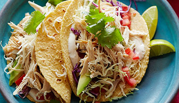 Roast Chicken Tacos with Creamy Chipotle Lime Sauce