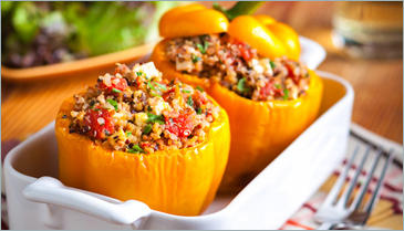 Turkey and Quinoa Stuffed Bell Peppers