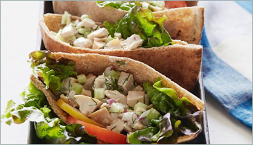 Lemony Dill Chicken Salad Pita