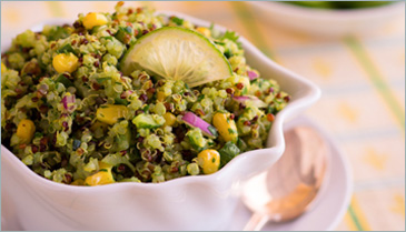 Green Quinoa Salad with Spinach Dressing