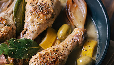 Greek Chicken Thighs with Artichokes and Olives